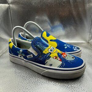 Size M6/W7.5 Vans x Spongebob Unisex Blue Slip On Shoes Sneakers 721356